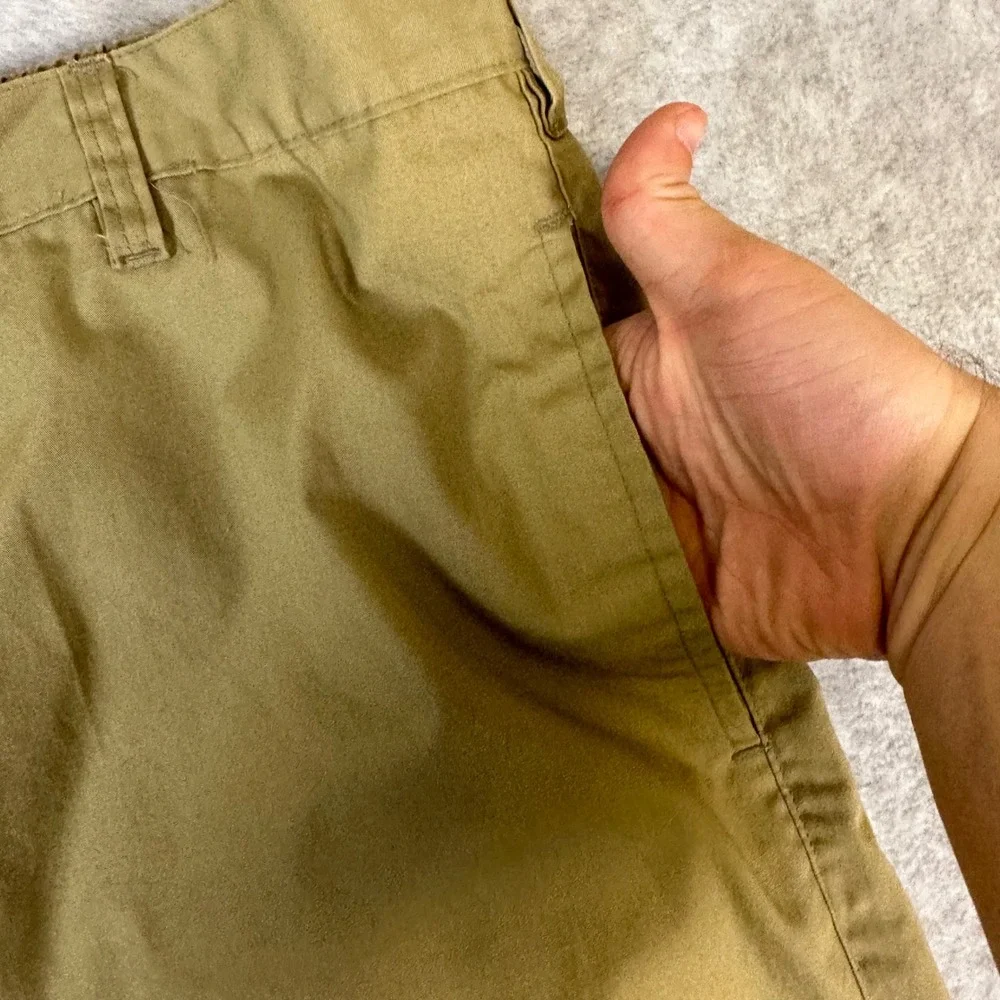 Haband Mens Khaki Shorts Size 44 Elastic Back Waist Tan Cotton Blend Casual‎
